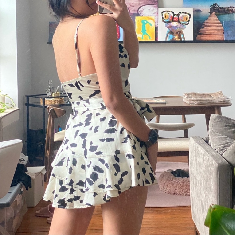 Satin AKIRA romper Champagne and black - Picture 6 of 7